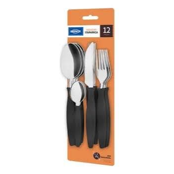 Faqueiro Itaparica 12pc Preto Aço Inoxidável