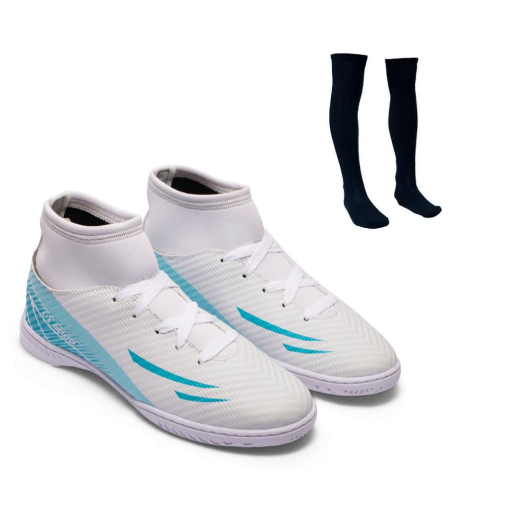 Chuteira Futsal UZ 2000 Botinha Cano Alto Adulto Quadra Uzze Sport + Meião