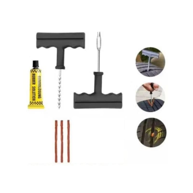 Kit com 6 peças para reparo de pneu - macarrão - remendo
