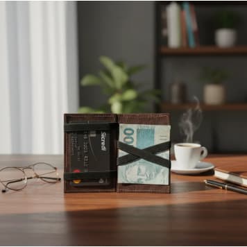 Carteira Mágica em Couro Marrom