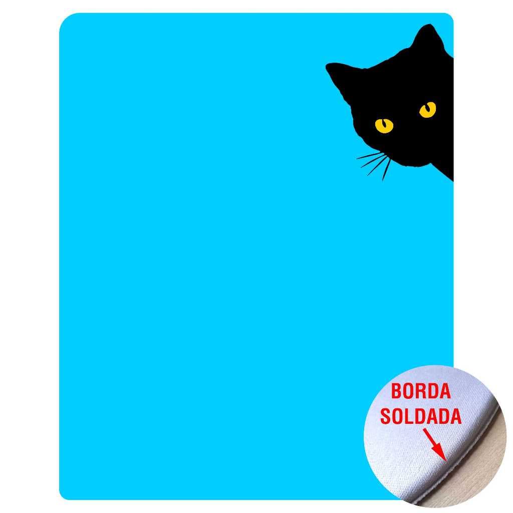 Mouse Pad Retangular Gatinhos Escondidos Diversos Desenhos Gato Borda Soldada