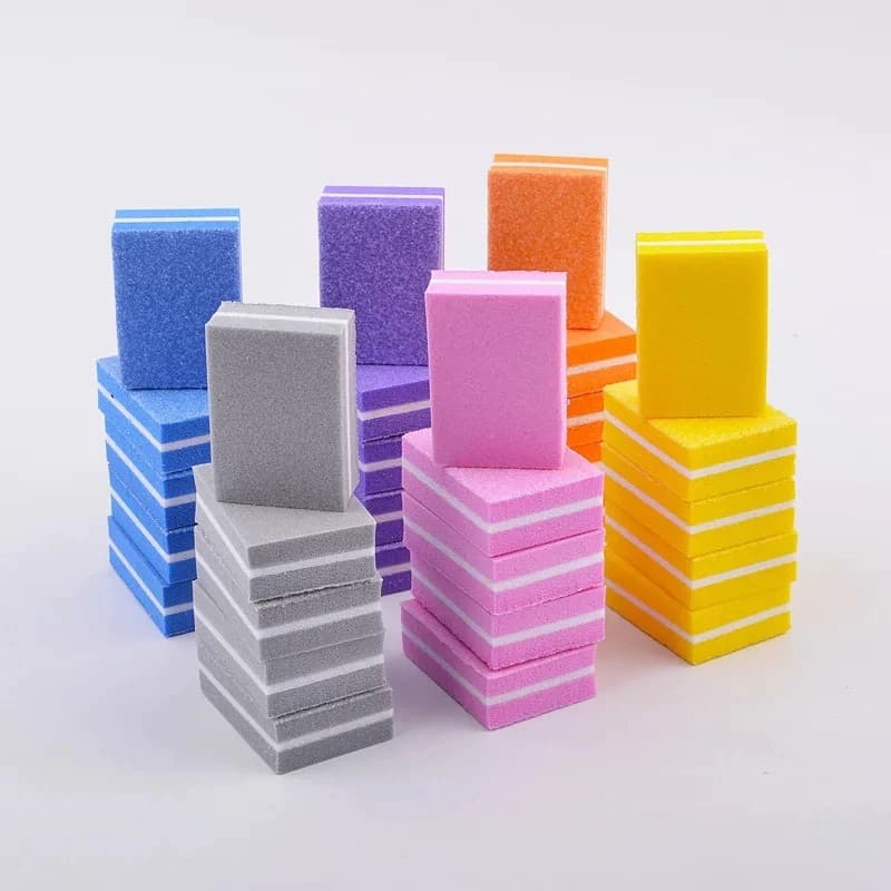 KIT Mini Lixa Buffer Polidora 100/180 P/ Unhas Gel Acrílico Fibra (10, 25, 50 ou 100 unidades)
