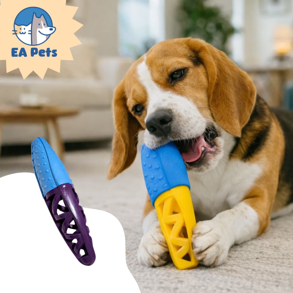 Brinquedo Mordedor Bastão Petisqueira Para Cães Porta Petiscos Alimentos Secos Ração Saudável E Interativo
