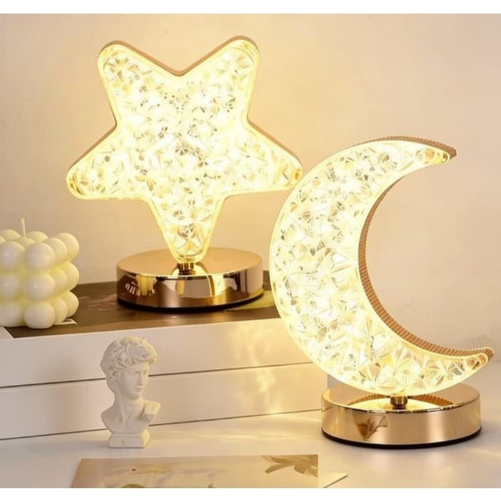 Luz LED Estrela/Lua em 3 Cores — Lâmpada Ambiente com Alimentação USB