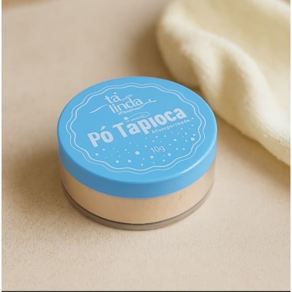 Pó de Tapioca Tá Linda – Acabamento Matte, Efeito Natural e Controle de Oleosidade