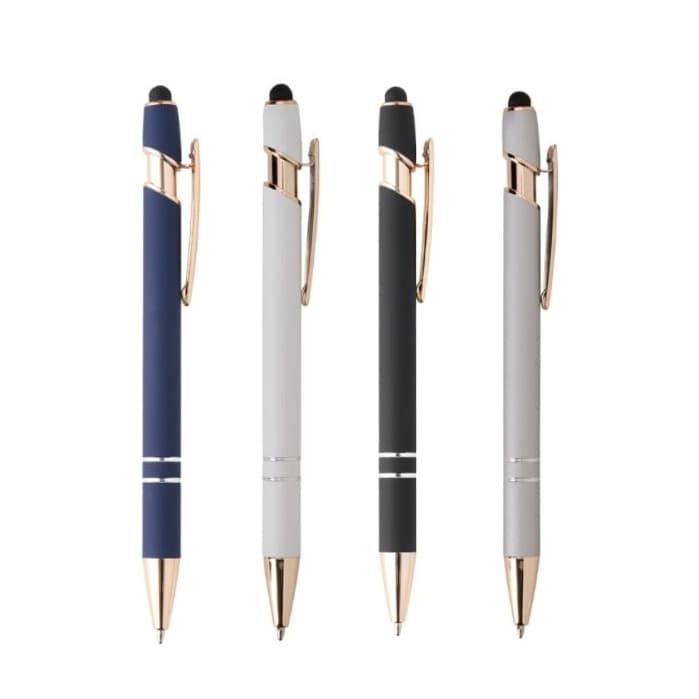 Caneta Esferográfica Metal Touch Screen Esferográfica Azul Clique Escritório Elegante
