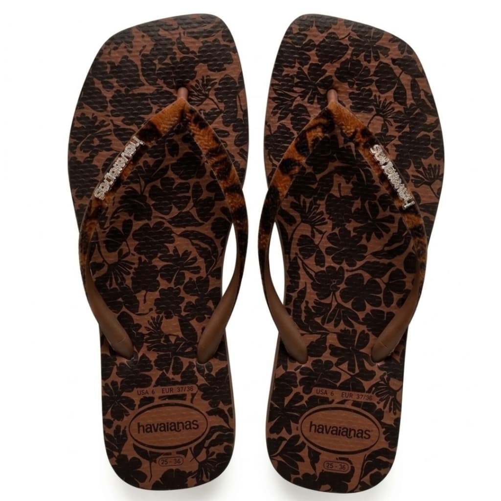 Havaianas Slim Square Oficial Velvet Floral Tira Veludo