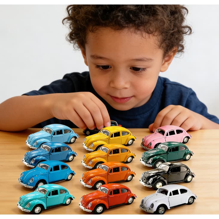 Carrinho Miniatura Fusca Fusquinha | Modelo Clássico Colecionável em Metal