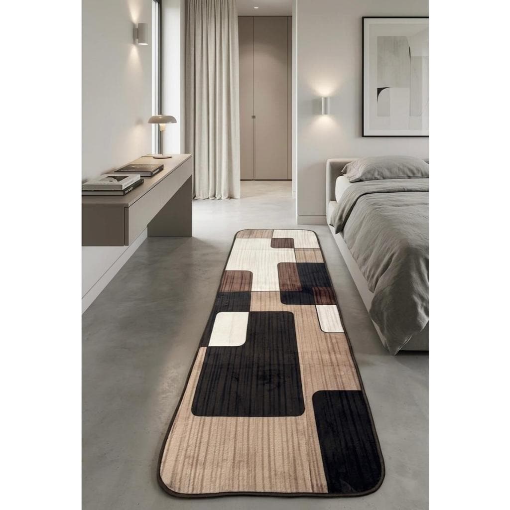 Passadeira Flannel felpuda 0,60 x 2,00 geometrias
