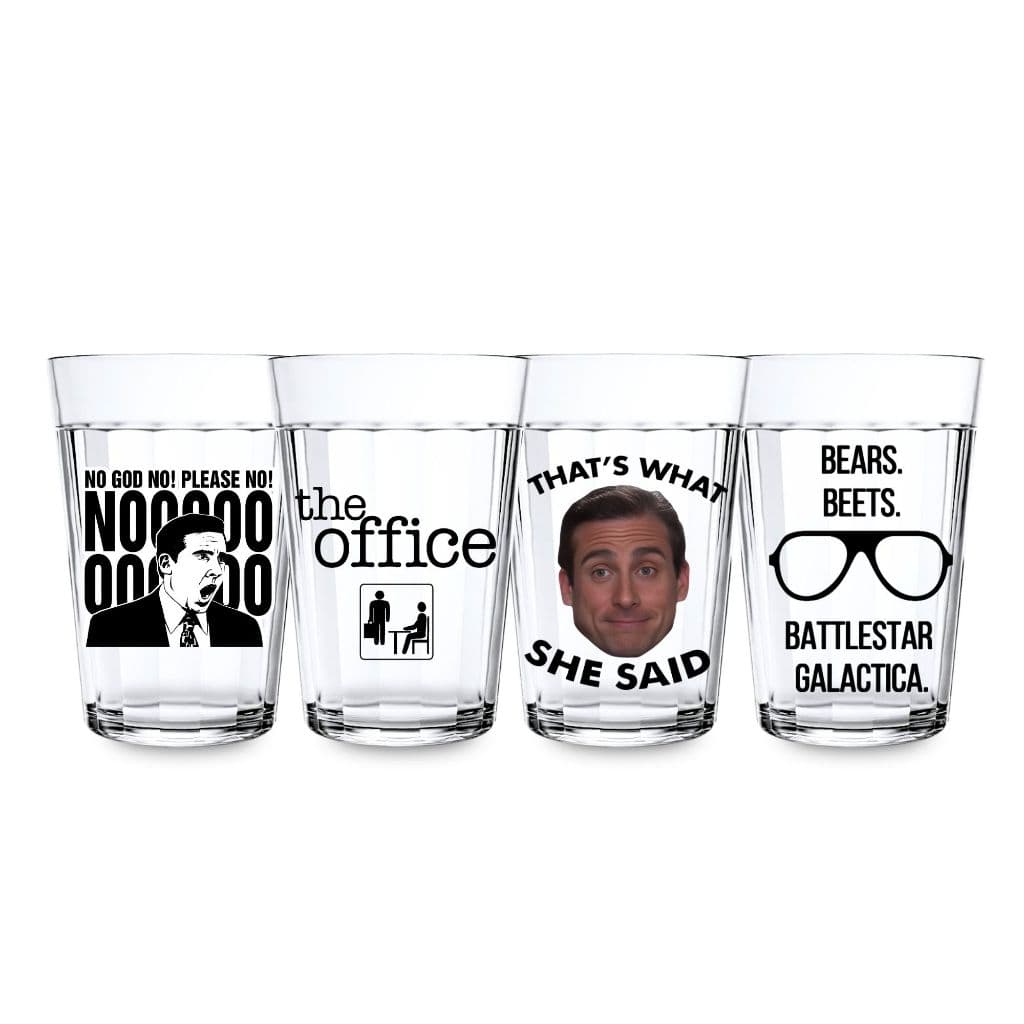 Kit 4 Copos Americanos Estampado Série The Office 190ml
