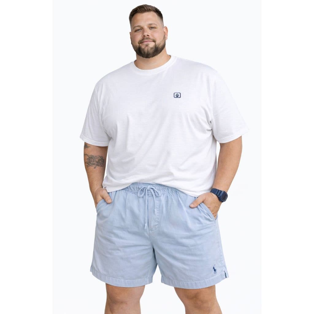 Short Plus Size Masculino Sarja Algodão G1 G2 G3 Confortável Leve Casual