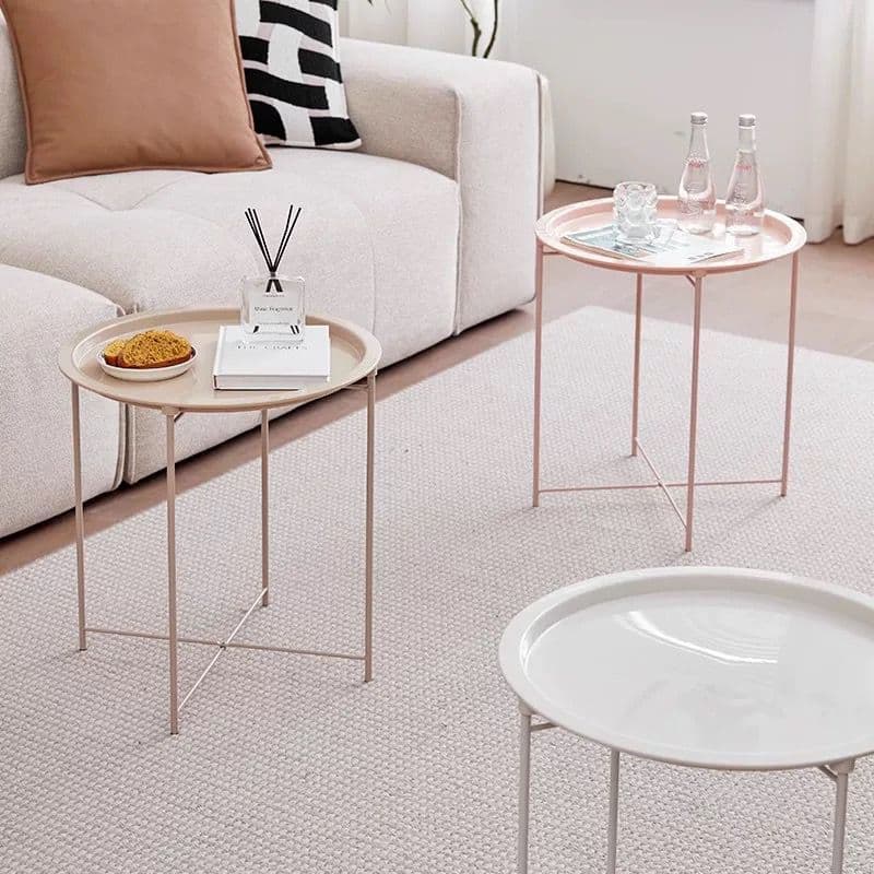 Mesa Lateral Estilo Minimalista Redonda Design Moderno para Sala