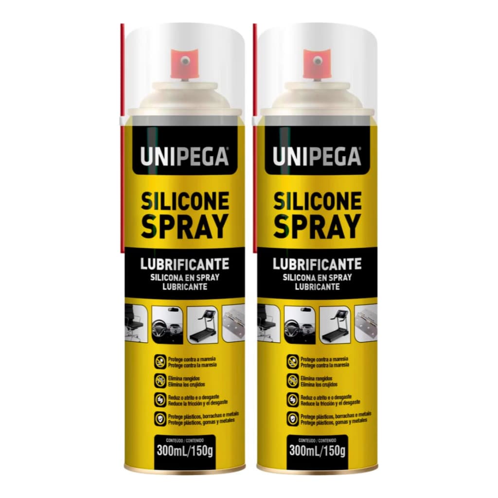Kit 2 Silicone Spray Lubrificante 300ml Brilho Couro Esteira