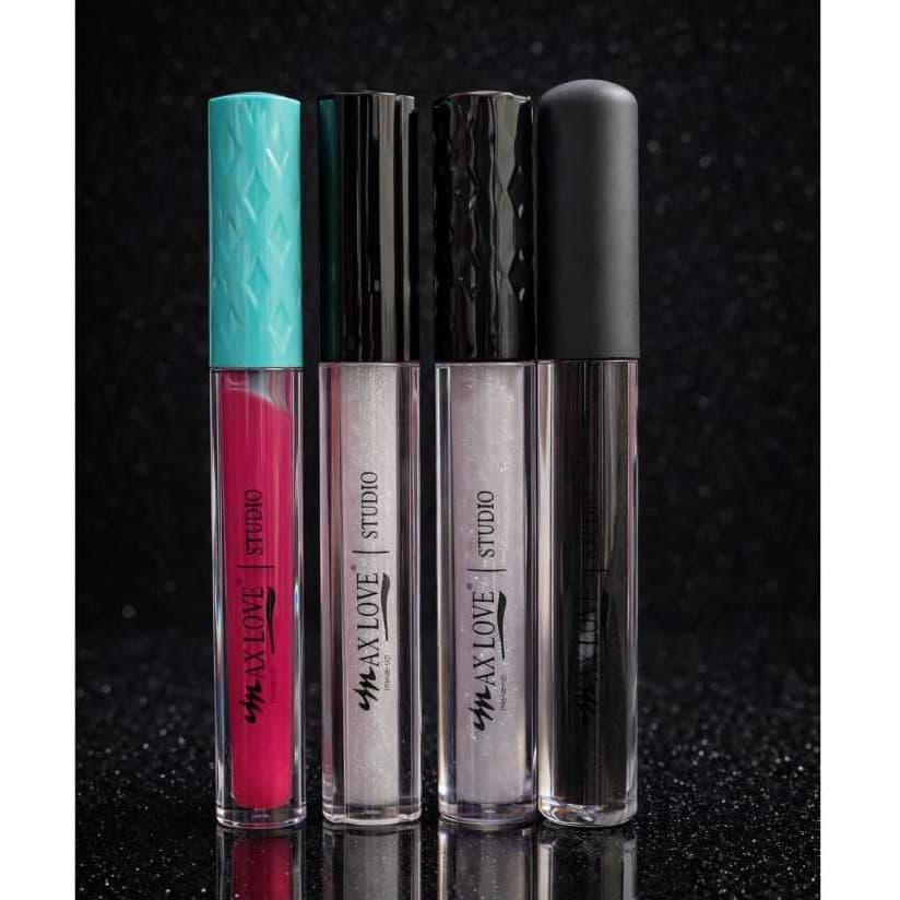 Gloss Max Love Volumoso Morango - Maçã - Efeito Mágico PH - Lip Gloss - Brilho Intenso - Hidratante - Glitter - Original