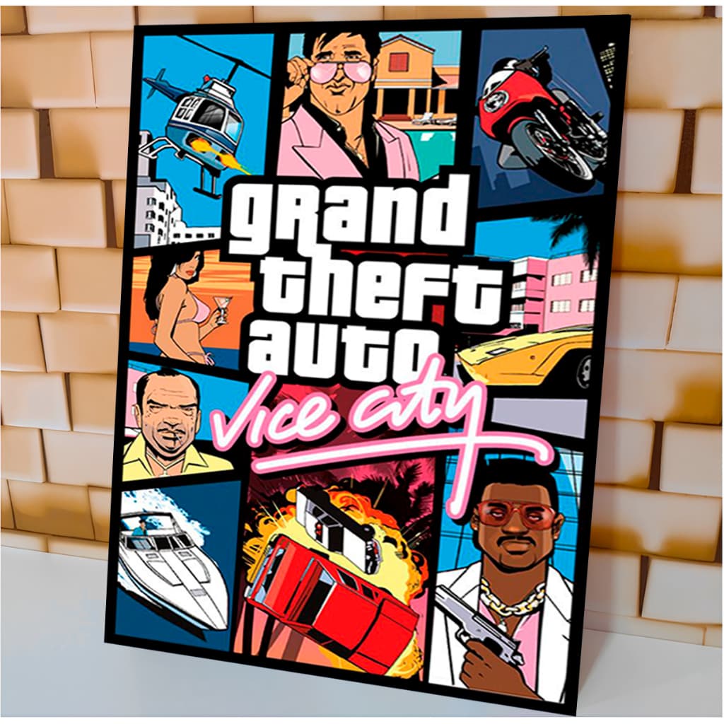 Quadro Decorativo Gta Jogo Grand Theft Auto San Andreas Vice City IV V CJ Frankilin Trevor