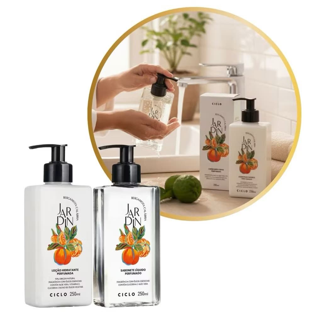 Kit Ciclo Jardin Bergamota Calábria Sabonete Liquido + Creme Hidratante