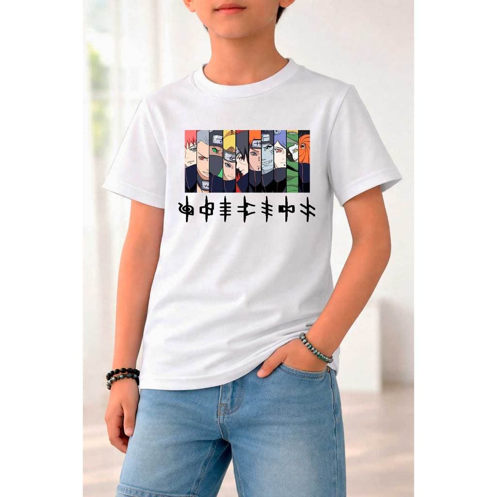 Camiseta Infantil Meninos Moda  Juvenil Estampada Anime Personagens Naruto