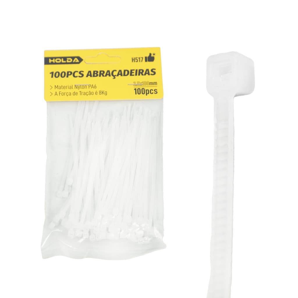 Abraçadeira de Nylon Transparente Enforca Gato Wassay Kit100