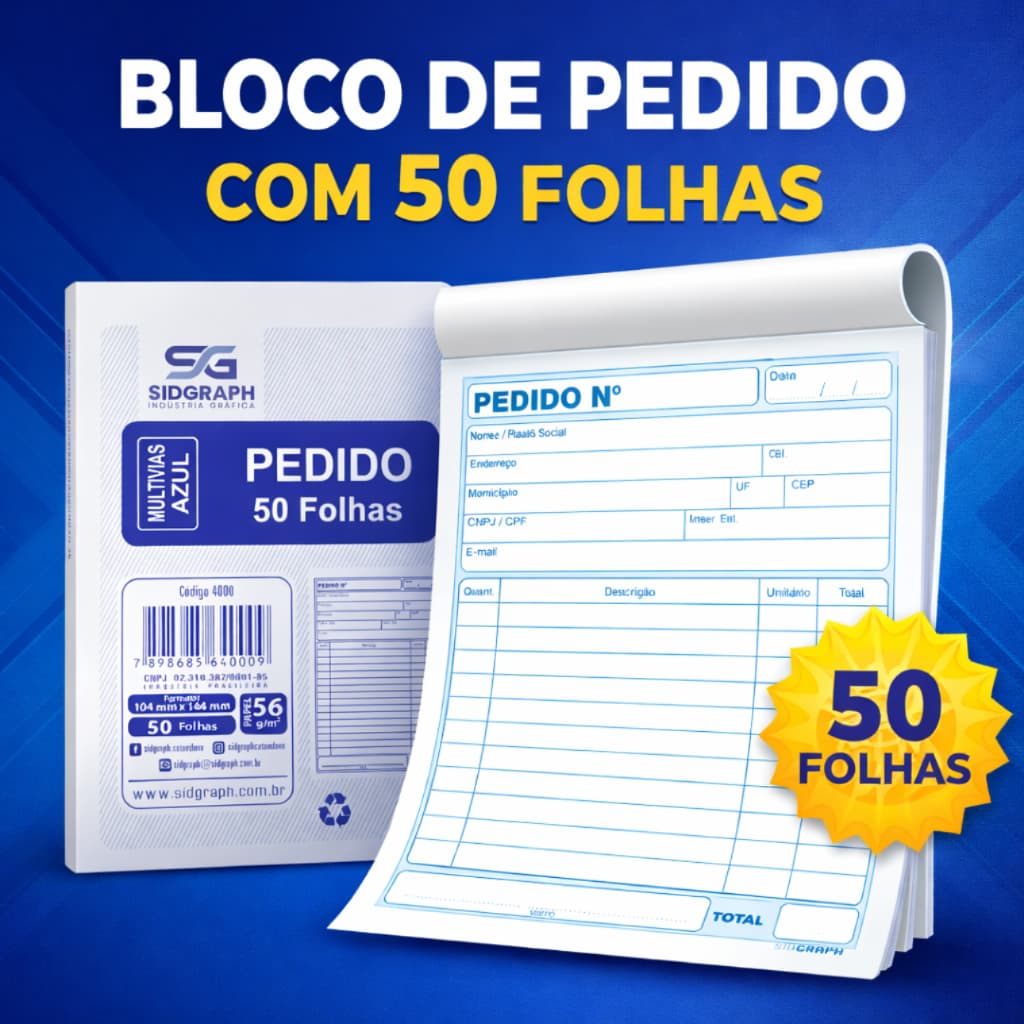 1 2 3 5 10 Bloco Pedido 50 Folhas Talão Comanda Bar Comercial