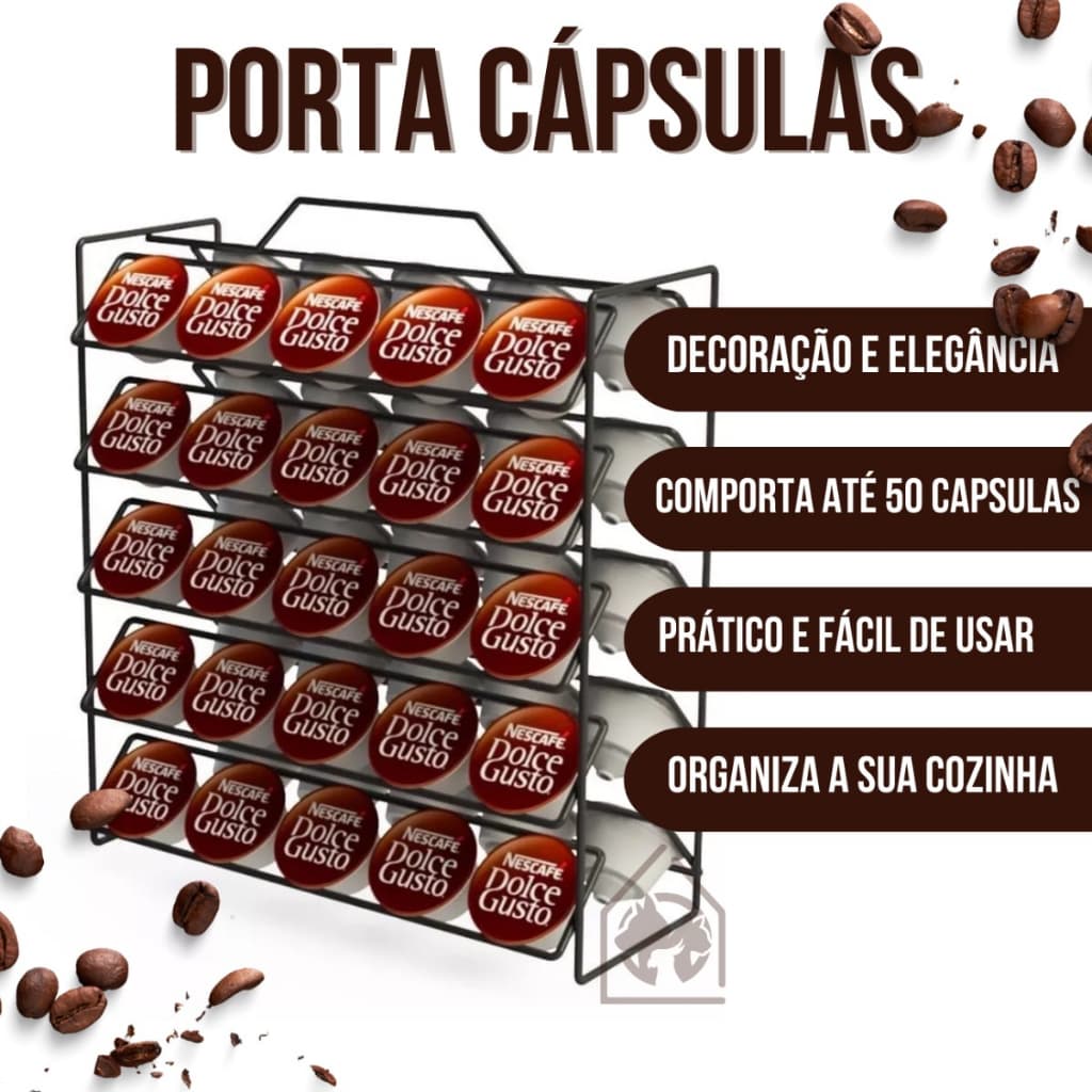 Suporte Porta Cápsulas Dolce Gusto Nestle- Design Compacto e Durável 50 Capsulas