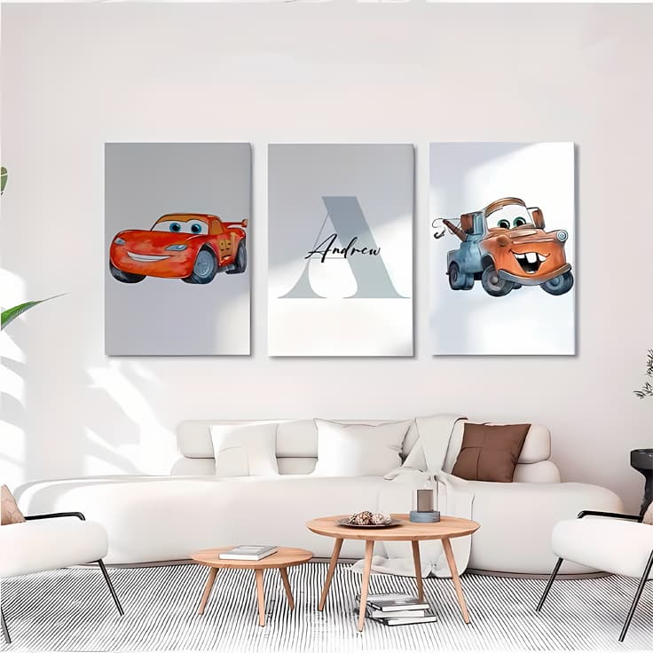Quadros Decorativos Carros Infantil Personalizado Nome Decoração Quarto Menino