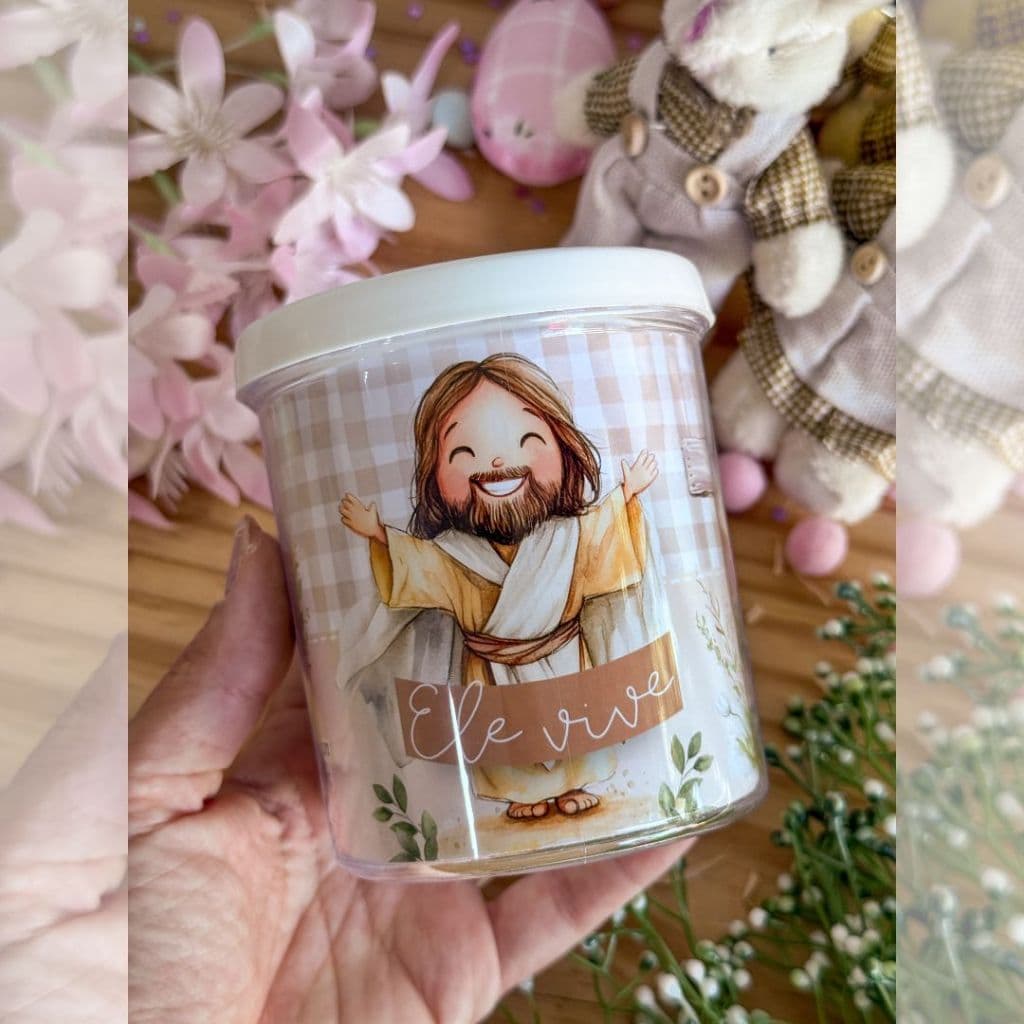 Kit 10 Canecas Acrílico Personalizada Lembrancinhas Páscoa