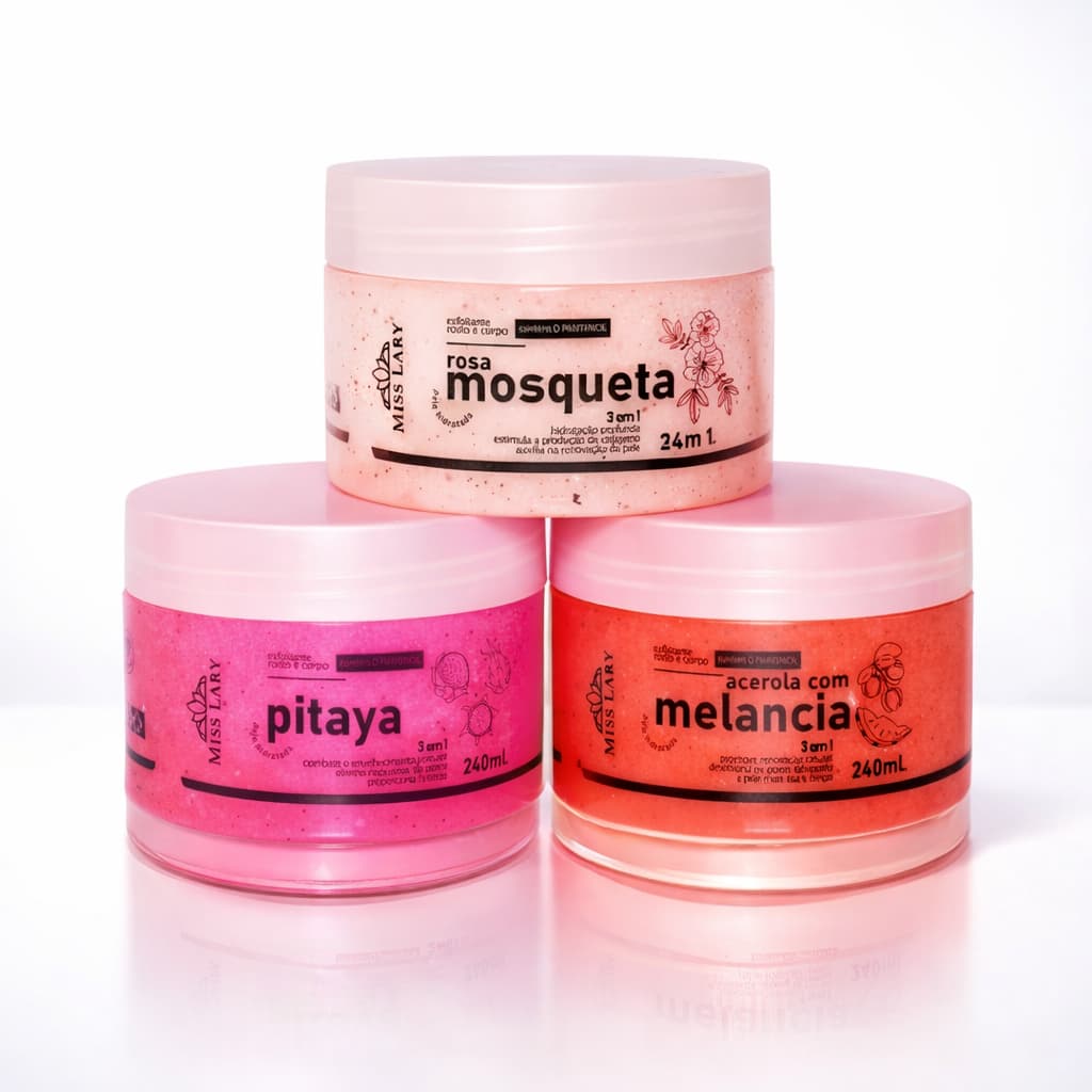 ESFOLIANTE CORPO E ROSTO MISS LARY 3 em 1 240g