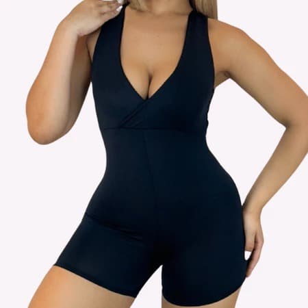 MACAQUINHO FITNESS FEMININO MACACÃO DE ACADEMIA SUPLEX ZERO TRANSPARENCIA