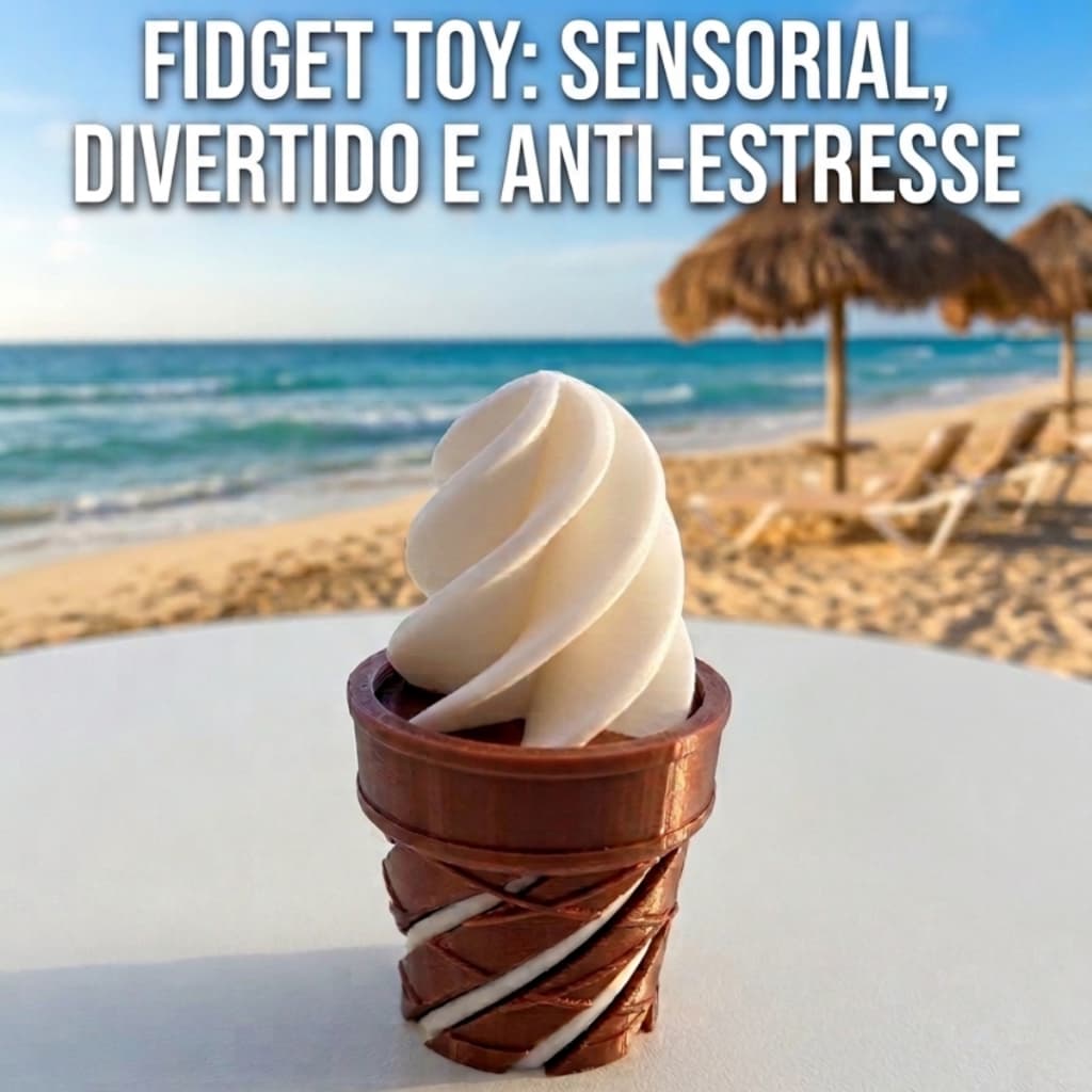 Sorvete Fidget Sensorial Antiestresse | Ansiedade TDAH Foco Concentração 3D
