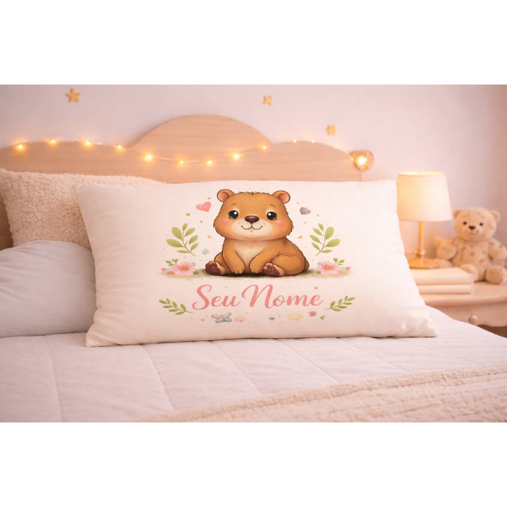 Fronha Infantil Personalizada 50x70 com Nome – Tema Baby Fofo
