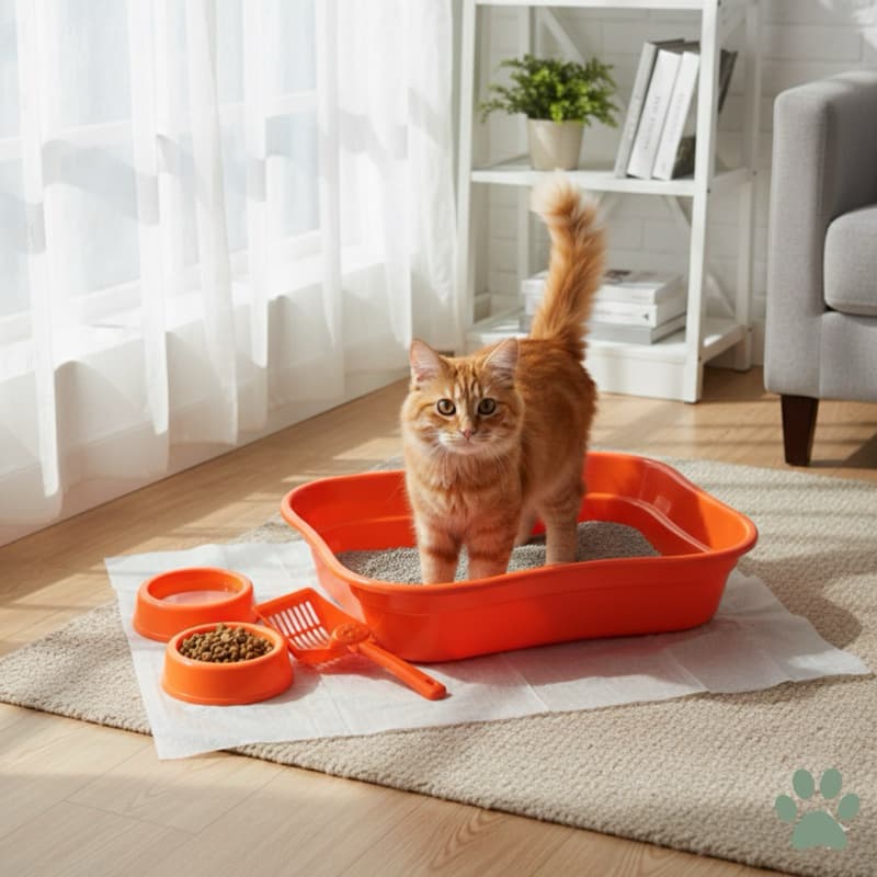 Kit Caixa de Areia grande para Gato + Pá Higiênica + 2 Tigelas