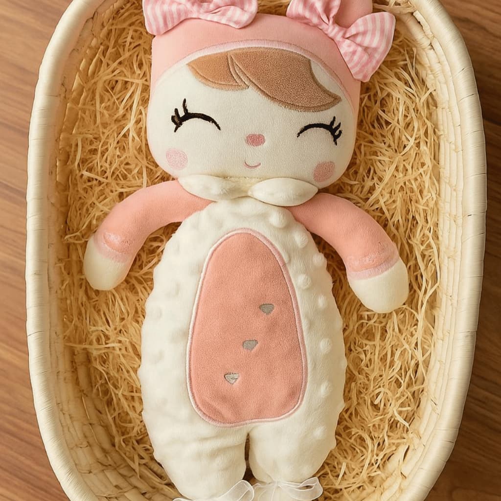 Boneca Pelucia Com Nome Personalizado Naninha Plush Antialérgica Enxoval Bebe Menina