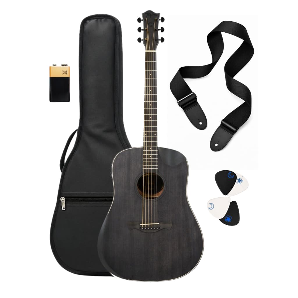 Kit Violão Folk Half Cutaway Okoume Tbw-300 Black Tagima