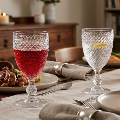 Taça para água ou vinho em acrílico 390ml - kit com 2 peças Linha Diamante Crystal Niquelart