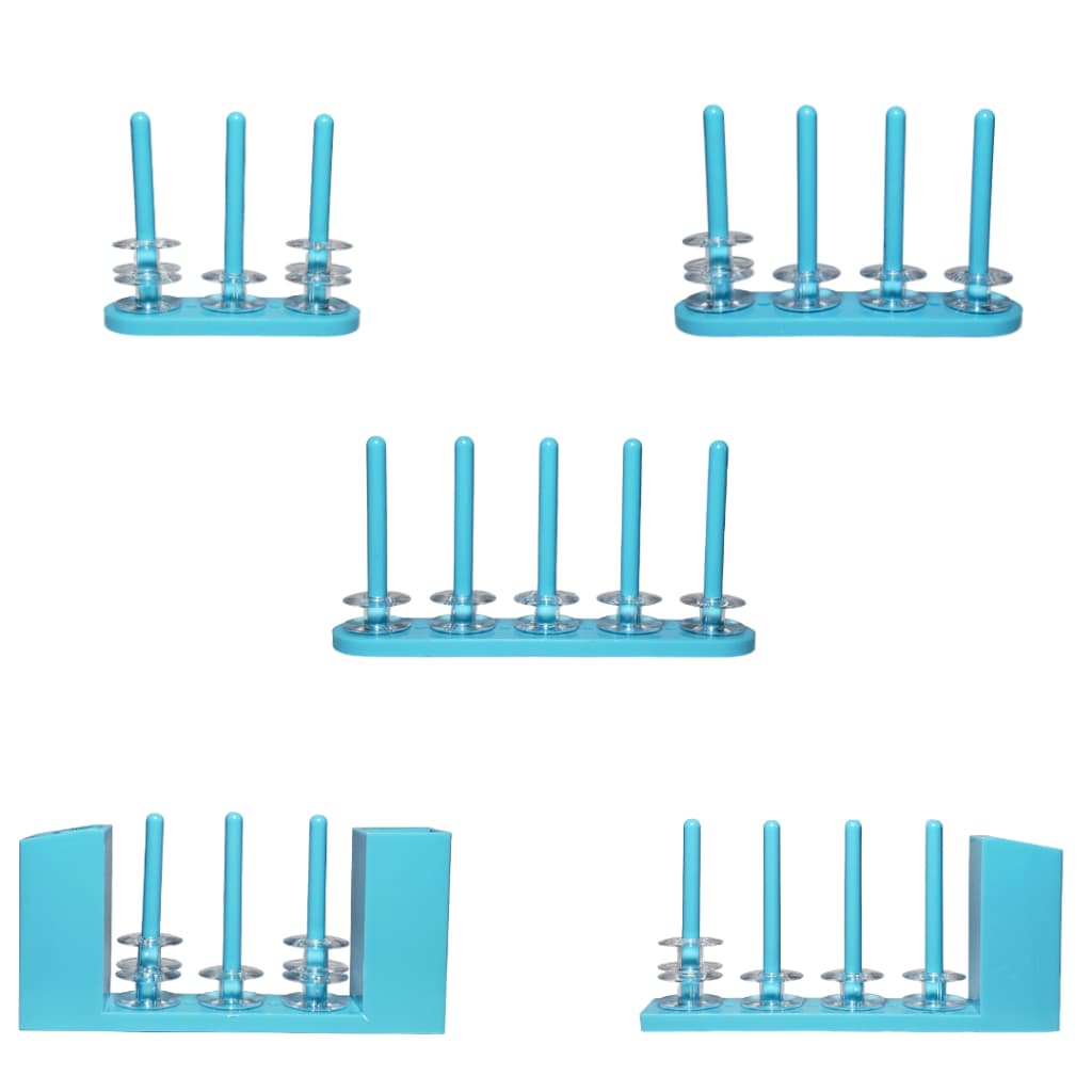Kit porta bobina/carretilha com imã + bobinas 5 tamanhos - 9 variações