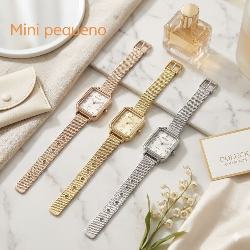 Relógio feminino pequeno pulseira silicone