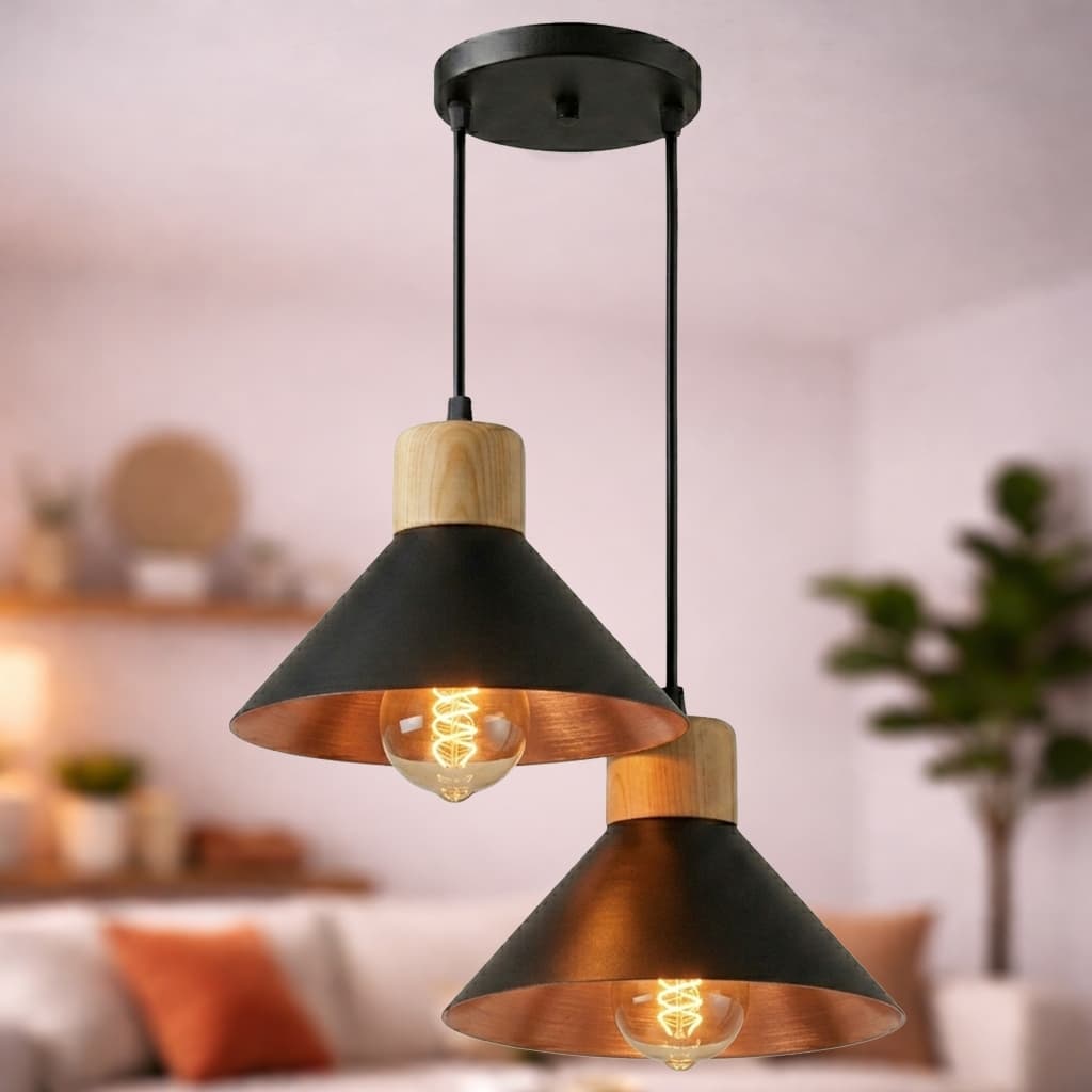 Luminária Pendente de teto Moderna  Dupla para Sala Cozinha Moderna Alumínio Não Enferruja Lustre