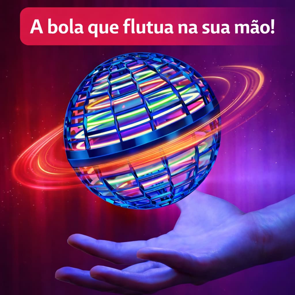 Bola Voadora Boomerang LED Spinner Flutuante Disco Voador Infantil Brinquedo Interativo