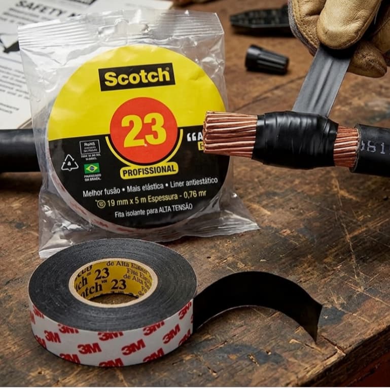 Fita Isolante Alta Fusão 19mm X 5m Scotch 23 3m Alta Tensão