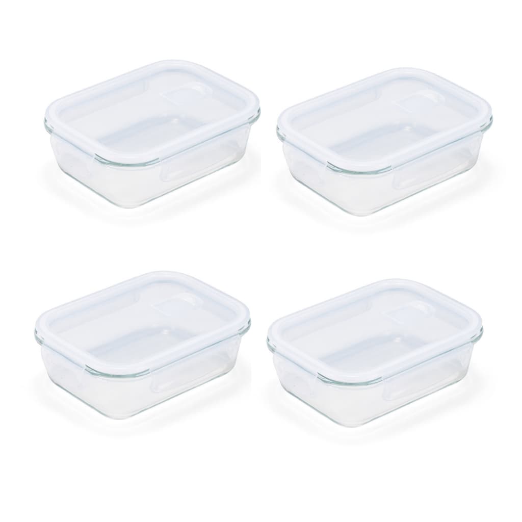 4 Marmitas De Vidro Borossilicato 600ml Hermética