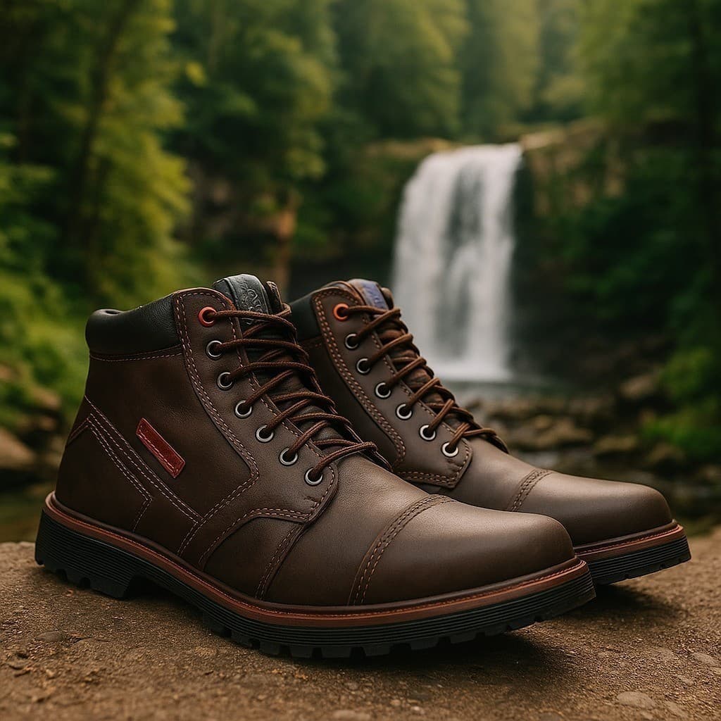 Bota Coturno Masculino Casual Couro Sintético Confortável Solado Tratorado Antiderrapante Urbano