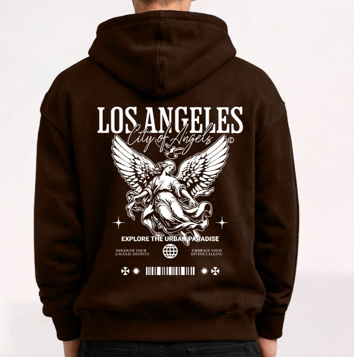 Moletom LA City of Angels 100% Algodão Confortável Despojado Casual Maleável Ótimo Caimento