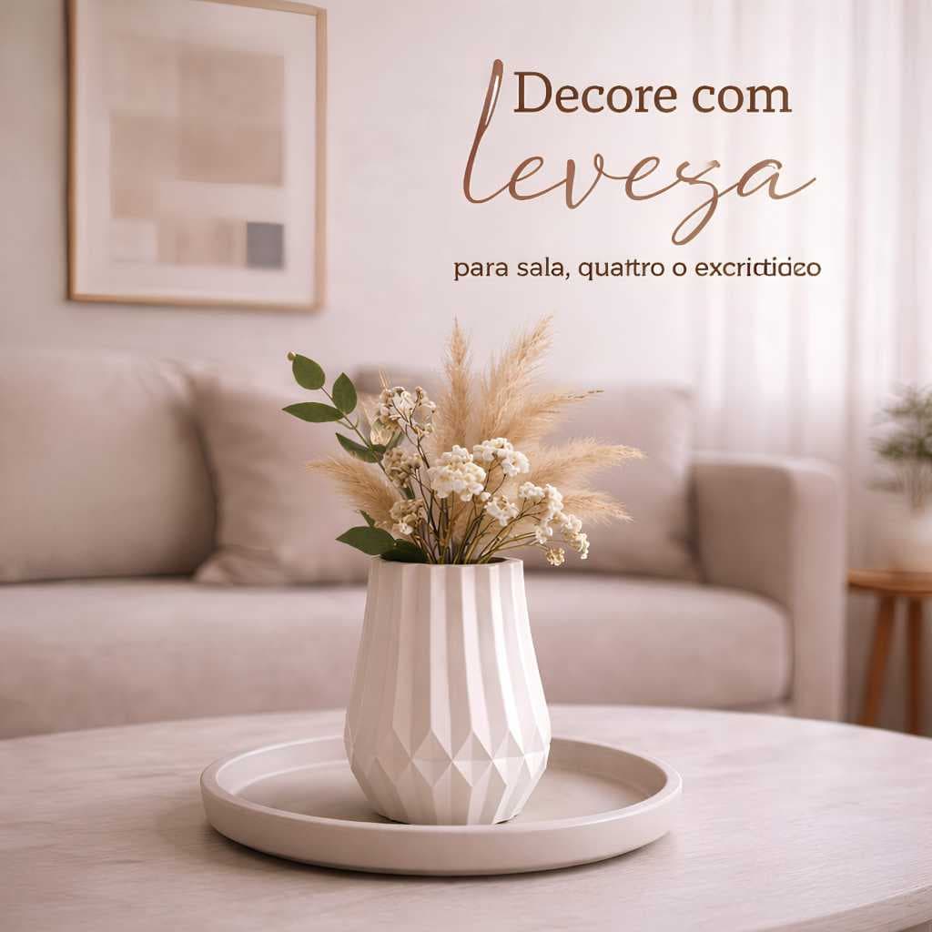 Vaso de Gesso Objetos Decorativos Modernos Pequenos para Sala, Mesa ou Escritório