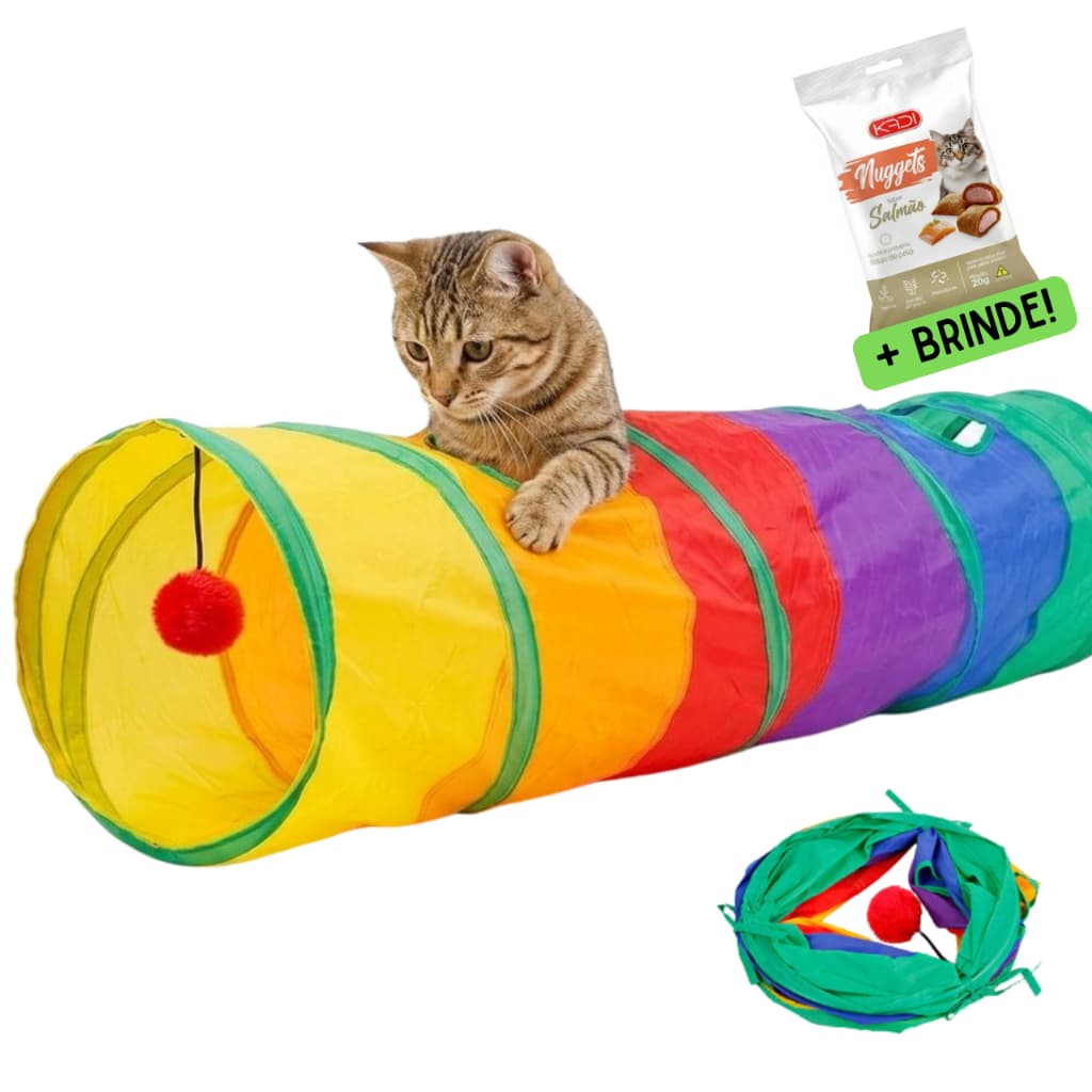 Toca Túnel  Dobrável Labirinto Para Gatos Colorido Brinquedo Pet