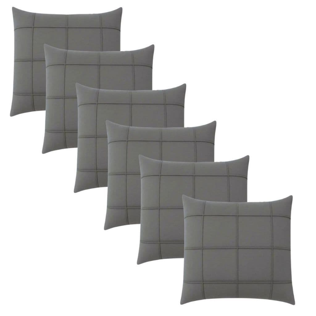 Kit 6 Capas Para Almofada Suede Drapeada Quadrada 45x45cm Decorativas