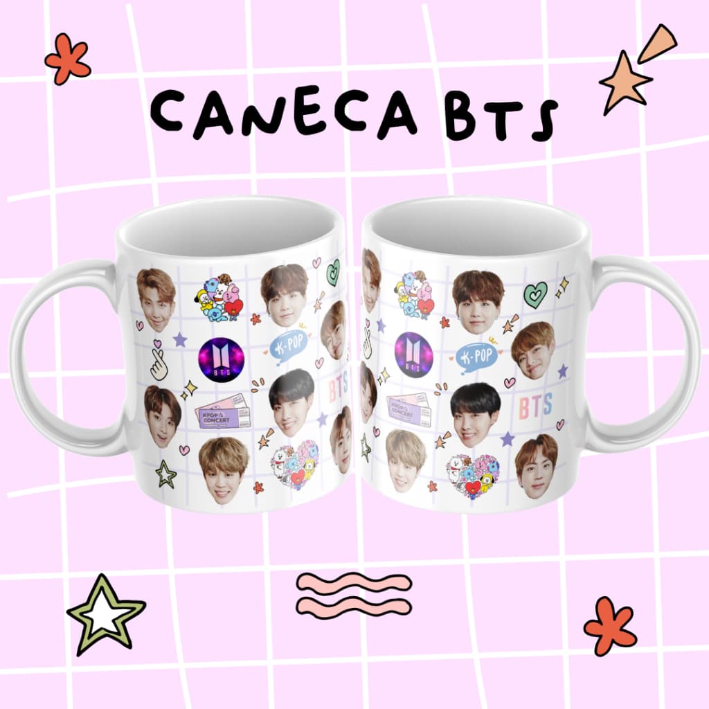 Caneca BTS Army 325ml | Caneca Kpop | Estampa Exclusiva | Alta Qualidade