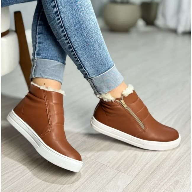 Tênis bota botinha feminina casual com lã 34 ao 39 entrega rapida 50%OFF