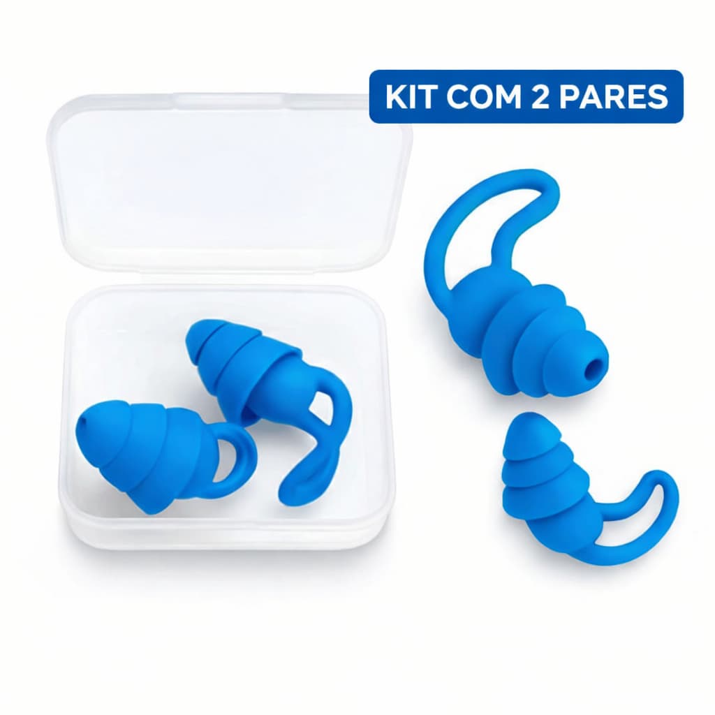 Kit 2 Pares Protetores Auriculares Tampão de Ouvido Abafador para Dormir Natação Estudar Trabalhar Viagem Confortável