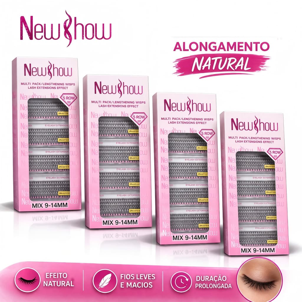 New Show 12 Caixas Cílios  20P/30P/40P/50P Volume Russo 9-14mm Alongamento Natural Profissional
