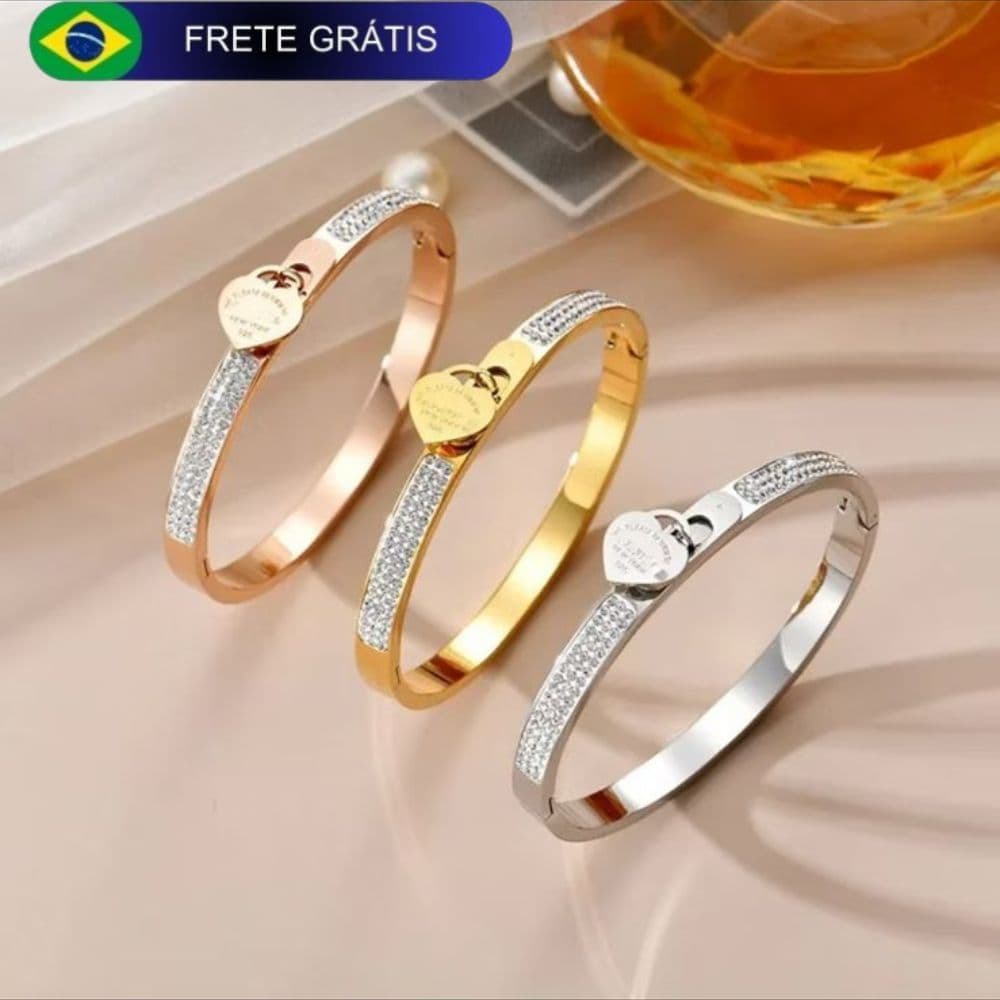 (16 CM) Bracelete pulseira prata feminino semijoia delicado aço inoxidável inox com brilho com ajuste de